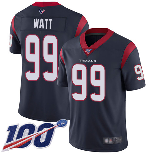 Houston Texans Limited Navy Blue Men J J  Watt Home Jersey NFL Football #99 100th Season Vapor Untouchable->houston texans->NFL Jersey